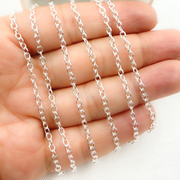 V196SS. Sterling Silver Smooth Oval Link Chain